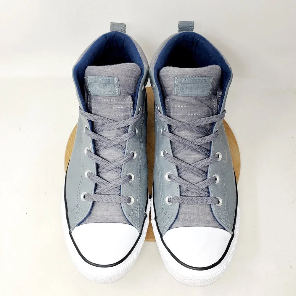 Converse Chuck Taylor All Star Street Mid Shoes Mens 12 Grey Leather Sneaker - Picture 4 of 13